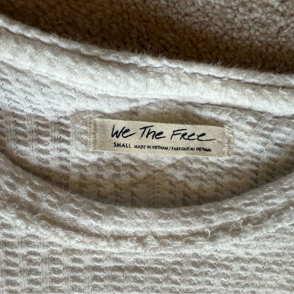 We The Free Ivory Waffle Knit Top - Picture 2 of 3